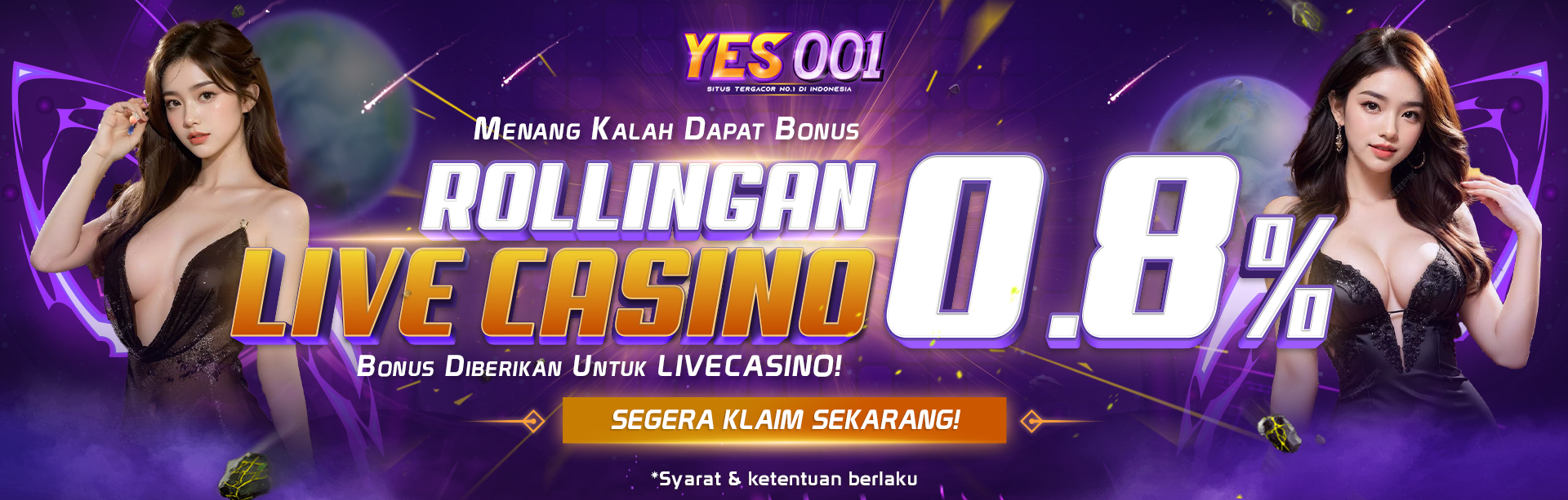 BONUS ROLLINGAN LIVECASINO YES001